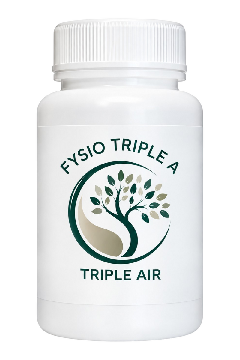 Mijn winkel Triple Air supplement bottle with tree logo for natural respiratory support and recovery