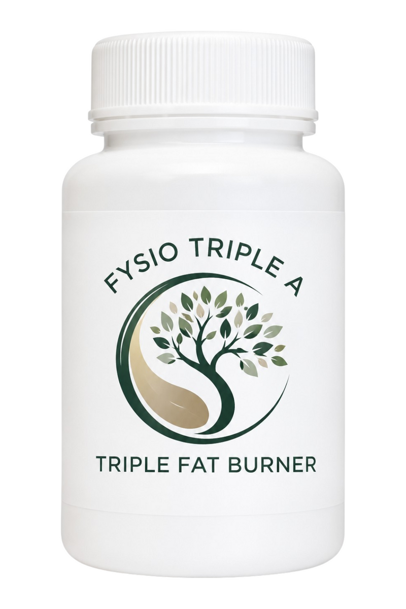 Mijn winkel Triple Fat Burner supplement bottle with a white cap and a tree logo on the label.